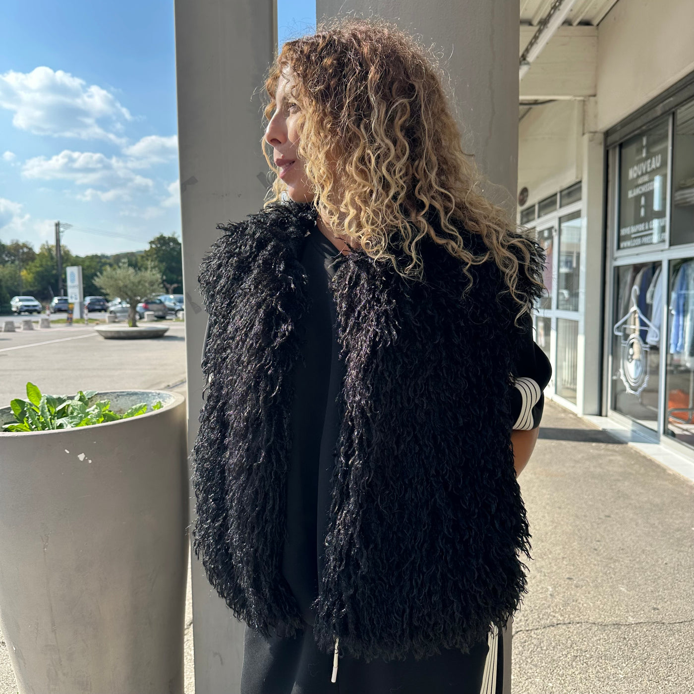 Veste Silvana sans manche noire