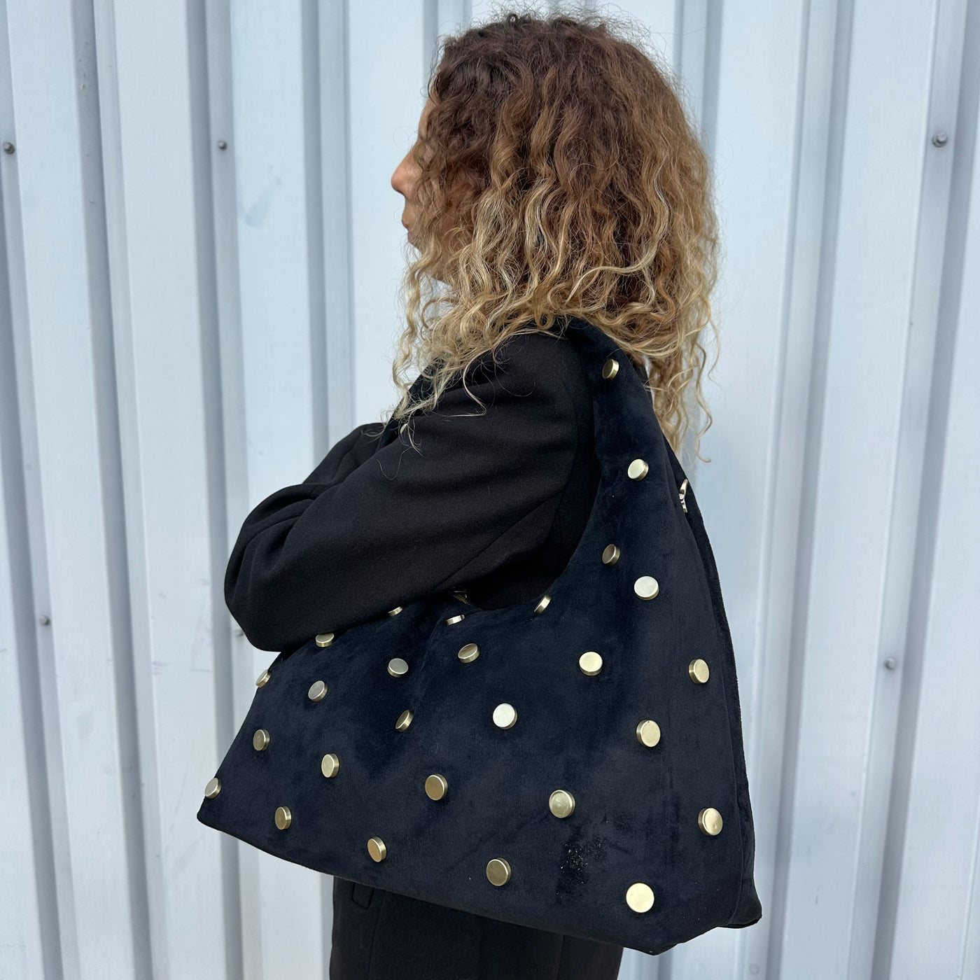 Sac Bolso en suédine clouté