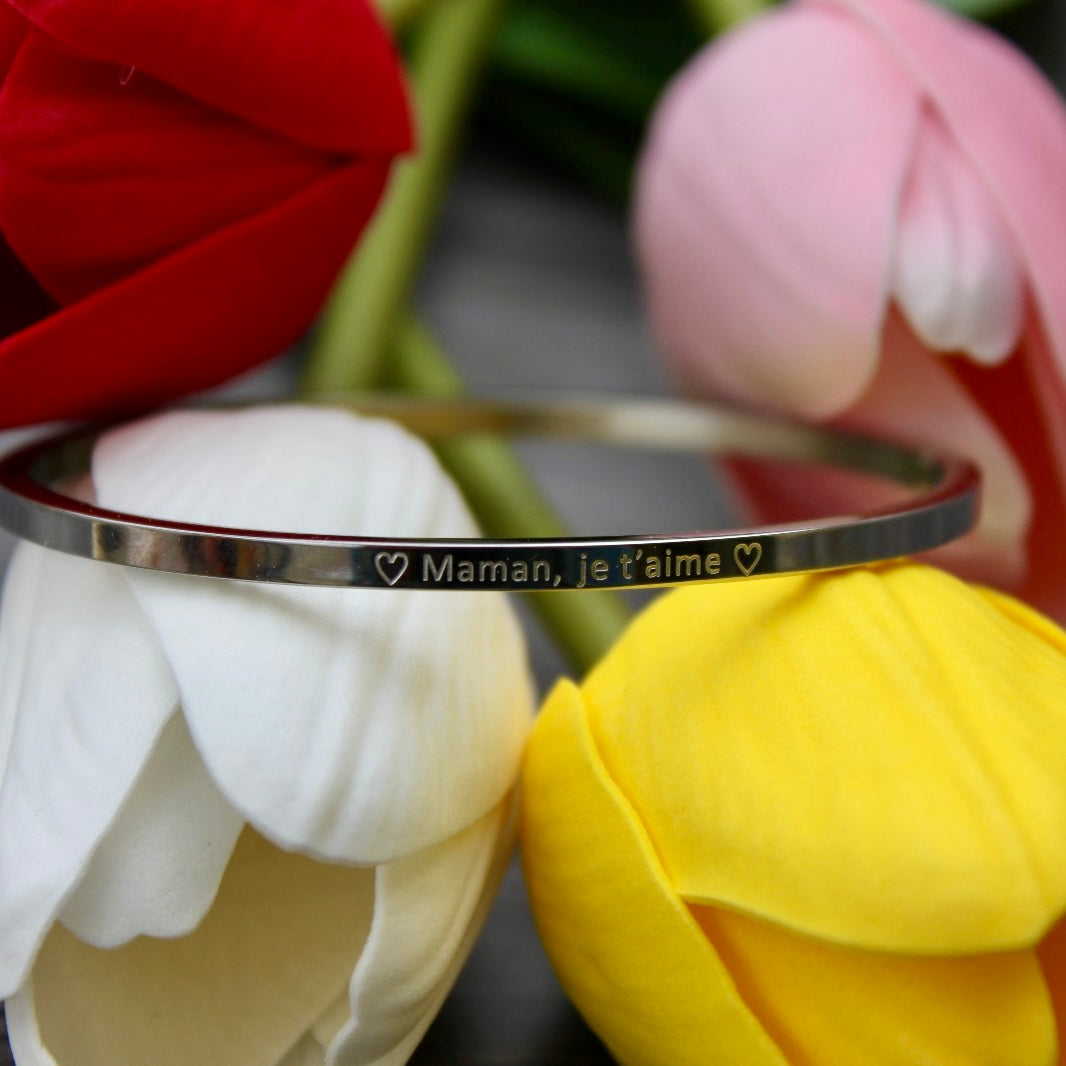 Bracelet gravé "Maman je t'aime"