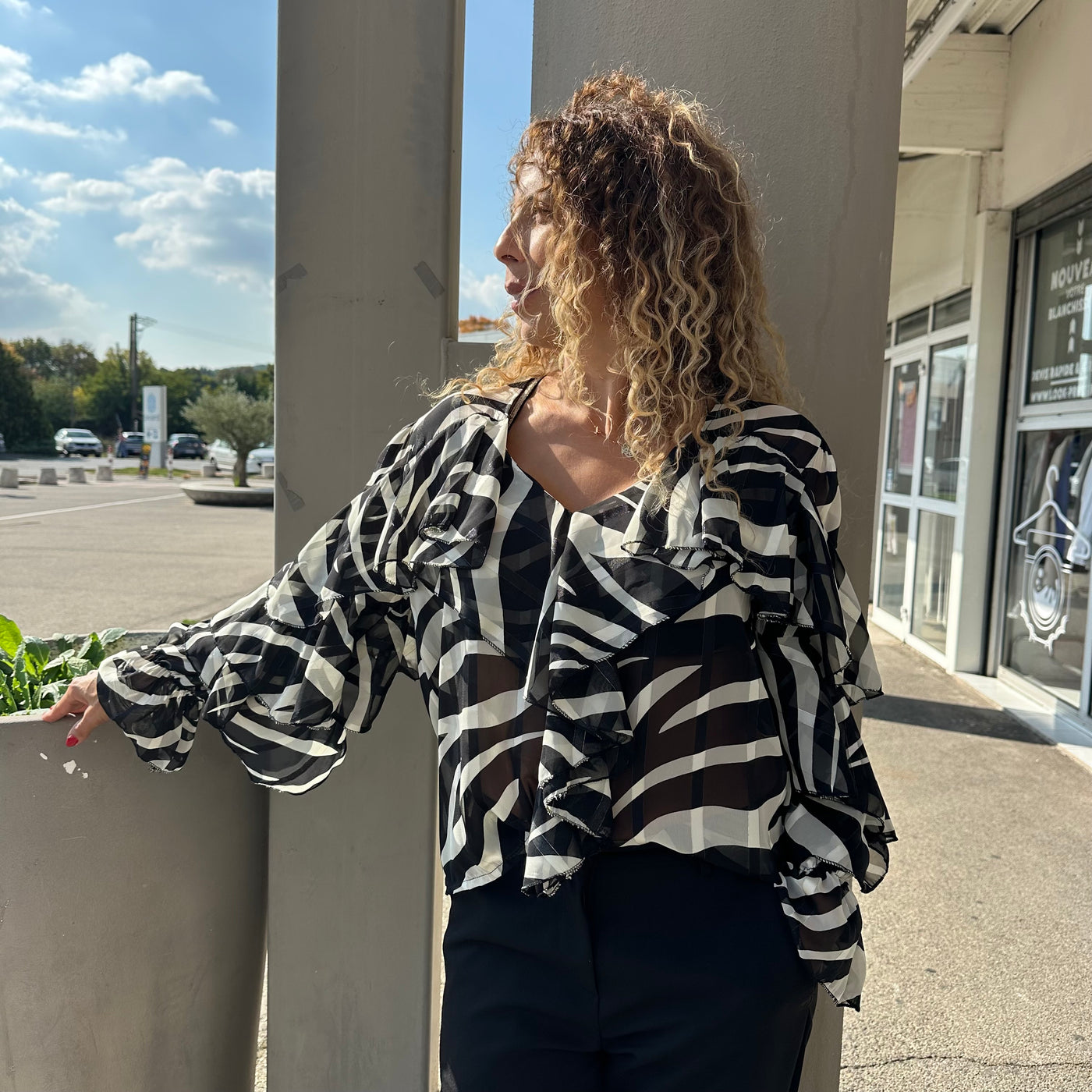 Blouse Zèbre à volants
