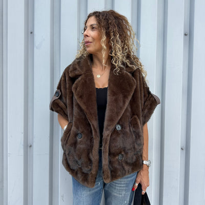 Veste Éléna sans manche chocolat