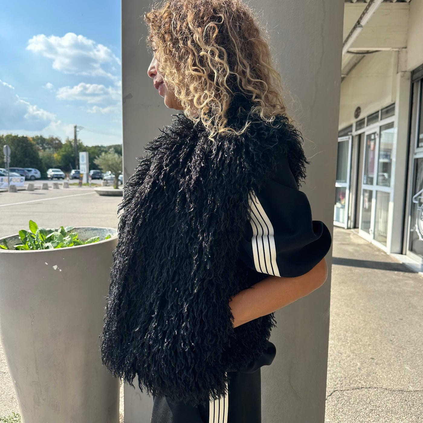 Veste Silvana sans manche noire