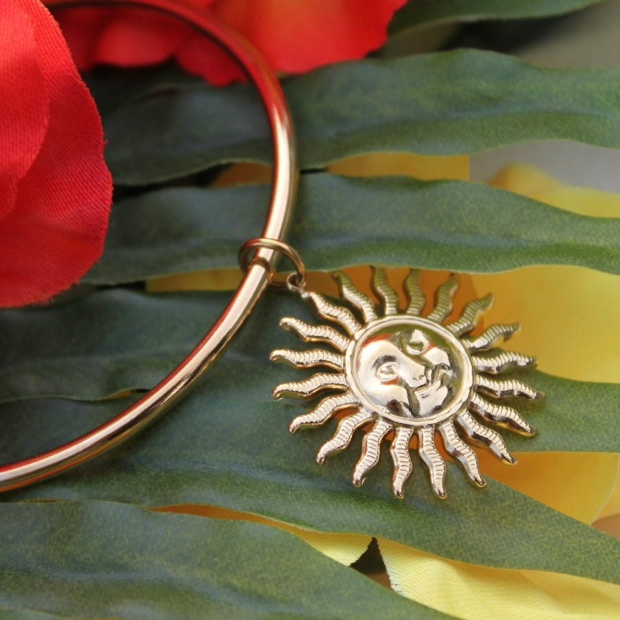 Bracelet jonc doré "Soleil"