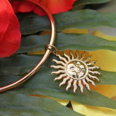 Bracelet jonc doré "Soleil"
