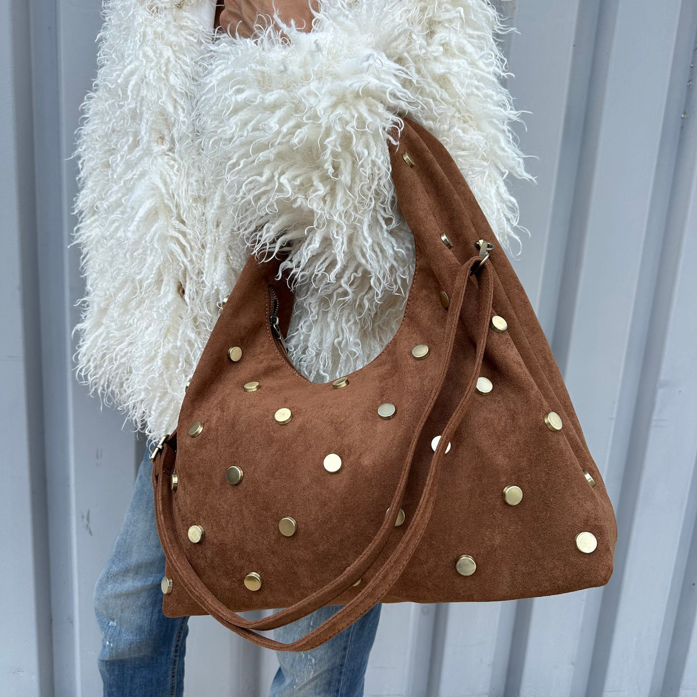 Sac Bolso en suédine clouté