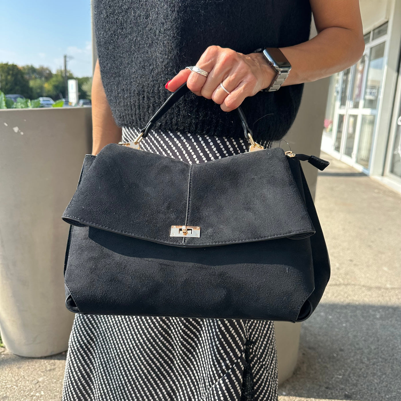 Sac à main Brigitte en Suédine noir