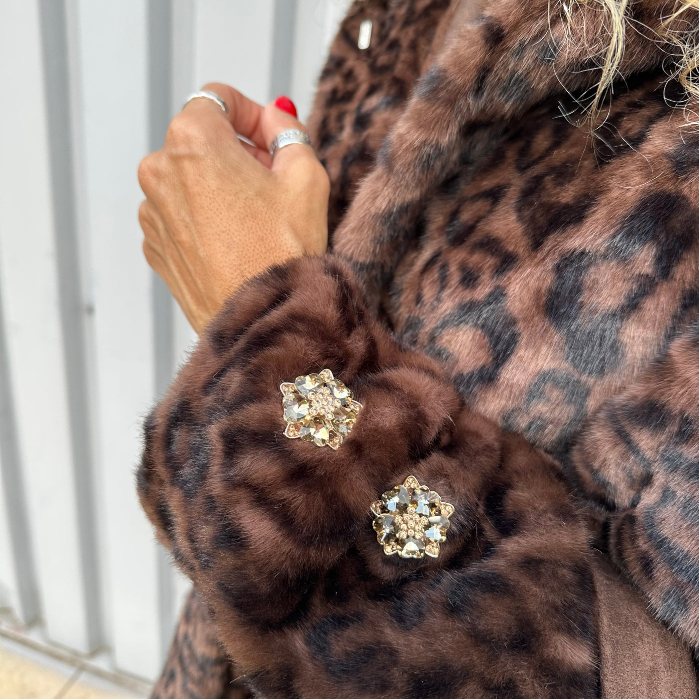 Veste Lyna en fausse fourrure léopard
