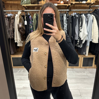 Gilet sans manches camel be awesome today en sherpa