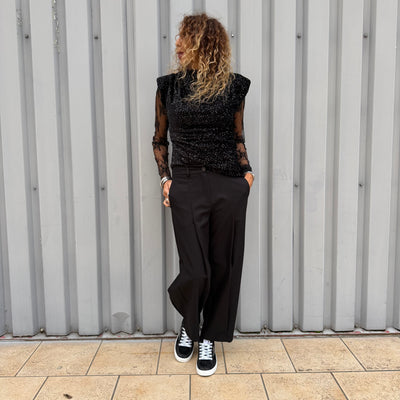 Haut Maria Noir à Sequins