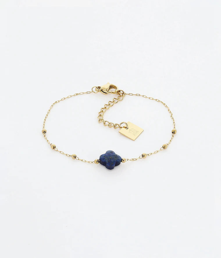 Bracelet Velasquez Acier Doré ZAG Pierre naturelle Lapis Lazuli bleu