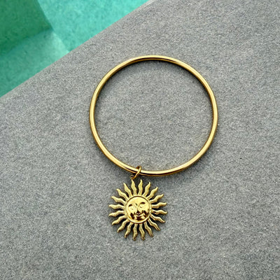 Bracelet jonc doré "Soleil"