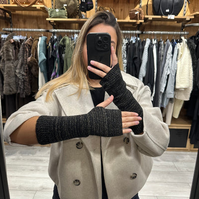 Mitaines pieces Pcjoba noires et dorées