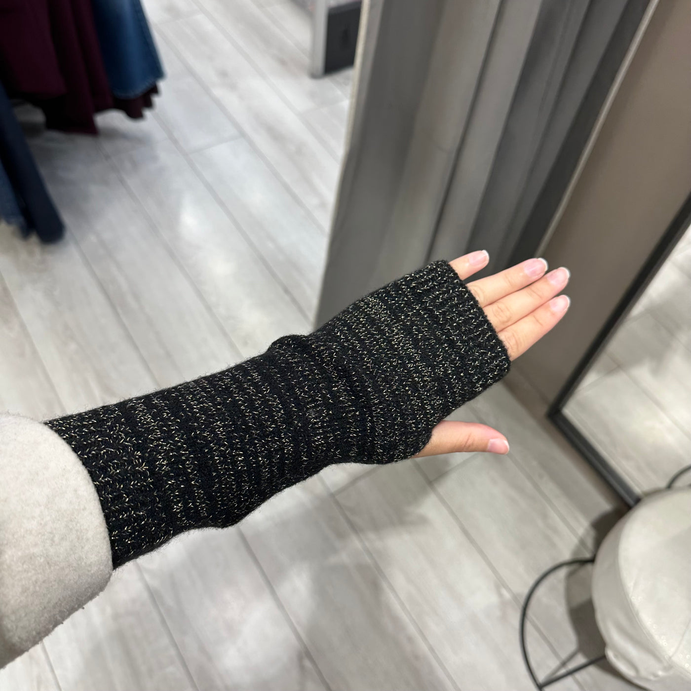 Mitaines pieces Pcjoba noires et dorées