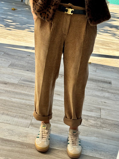 PANTALON  LIZA VELOURS CAMEL