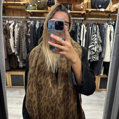 Écharpe léopar marron Pieces