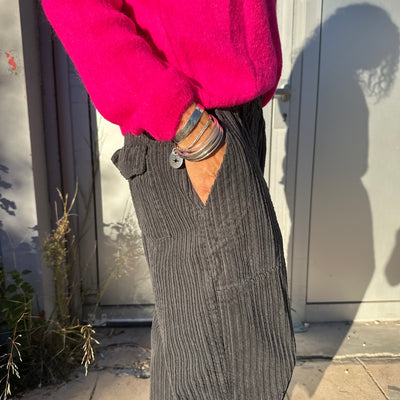 Pantalon Palm gris en velours côtelé Banditas