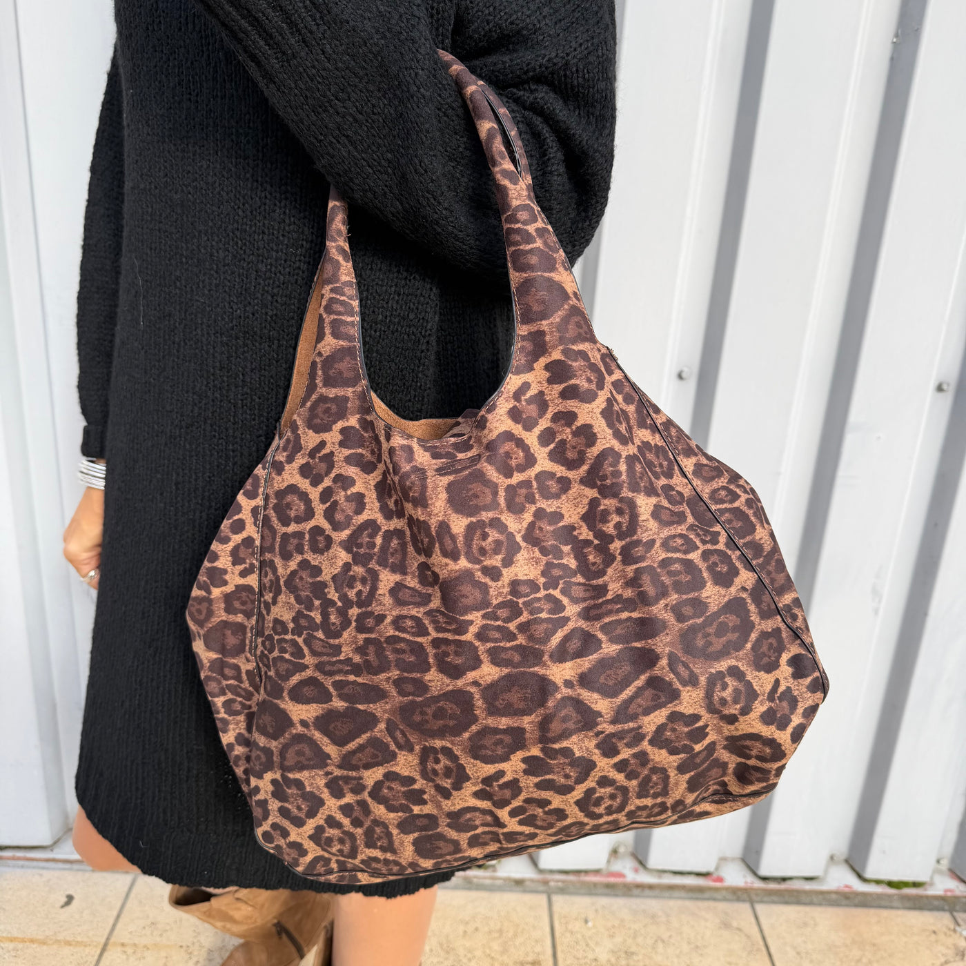 Sac Cabas Léopard marron clair – Avec Pochette Intégrée