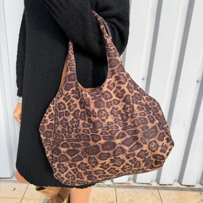 Sac Cabas Léopard marron clair – Avec Pochette Intégrée