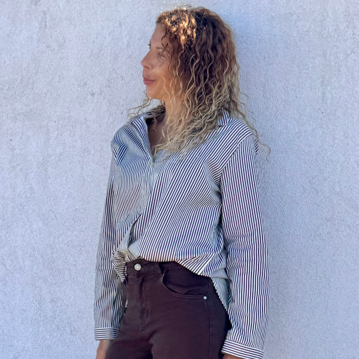 Chemise à Rayures Chocolat