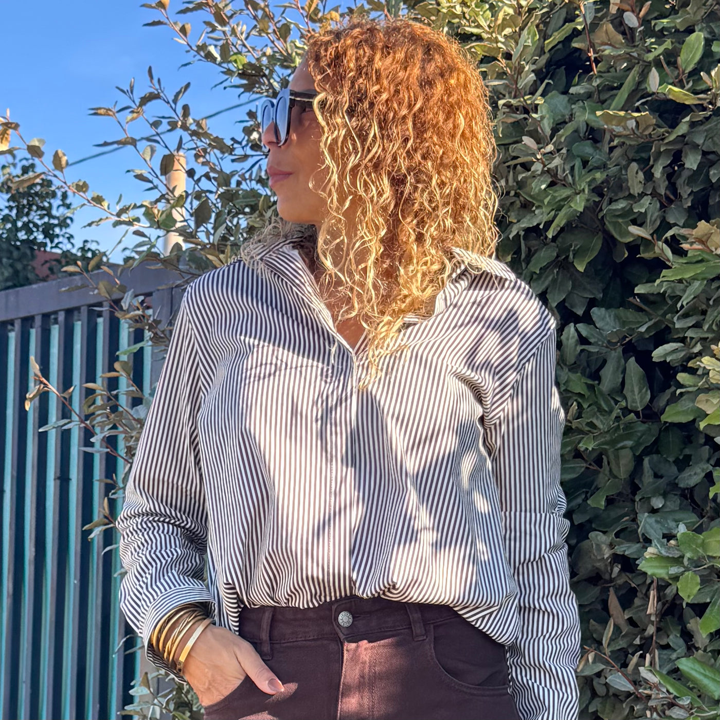 Chemise à Rayures Chocolat