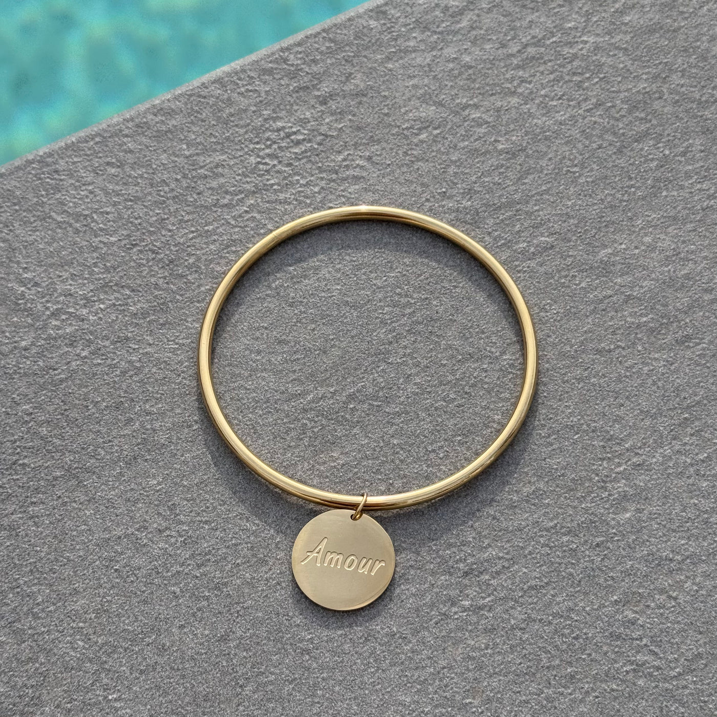 Bracelet jonc doré "Amour"