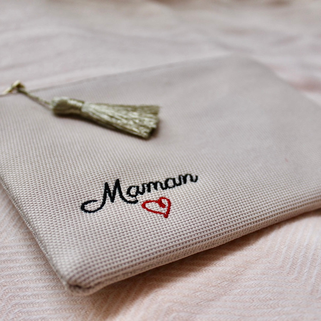 Pochette beige "Maman"