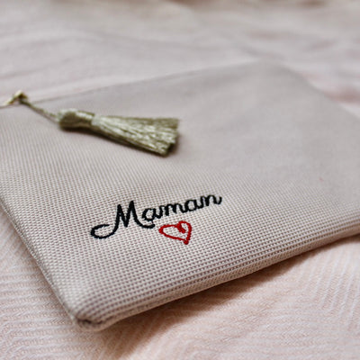 Pochette beige "Maman"