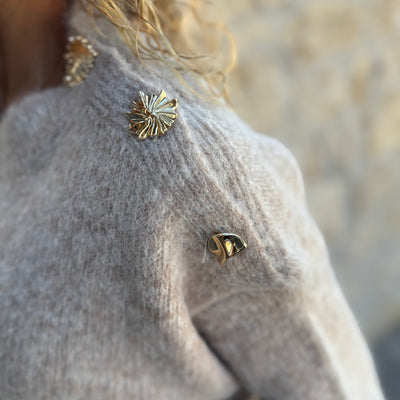 Pull Bijoux beige chiné