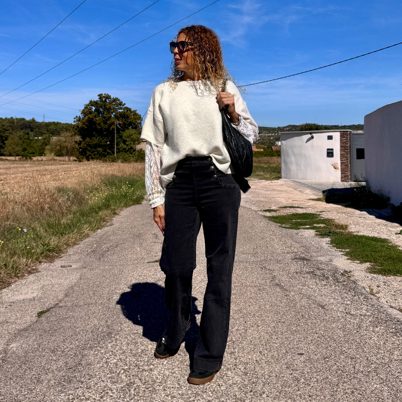 Pull LISA dentelle Écru