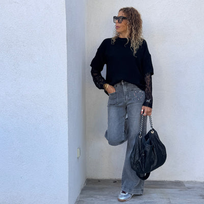Pull LISA dentelle noir