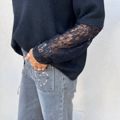 Pull LISA dentelle noir