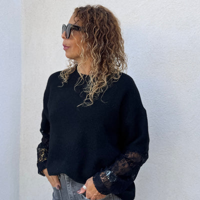 Pull LISA dentelle noir